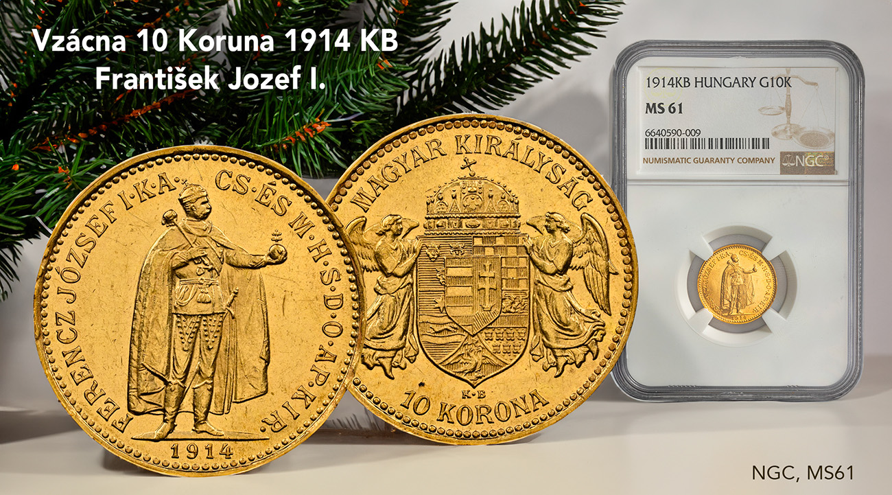 Vzácna 10 koruna 1914 KB