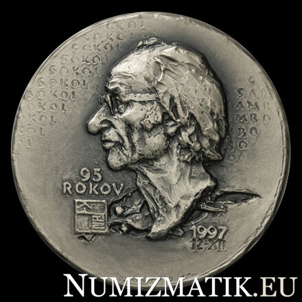 Koloman Sokol - 95th anniversary of birth - silver one-sided medal - J. Kulich