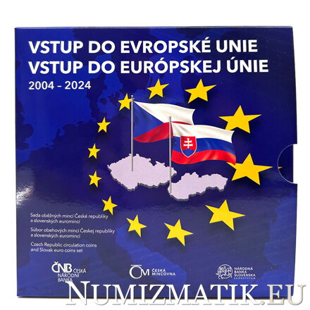 Set of coins of the Slovak Republic and the Czech Republic 2024 - Entry into the European Union - 20th anniversary